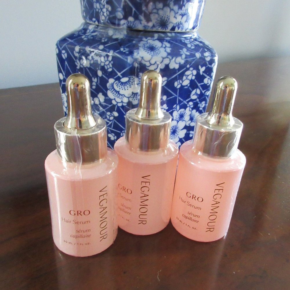 Set of (3) 1 fluid ounce sealed bottles of Vegamour Gro Hair Serum + 1/2 bottle